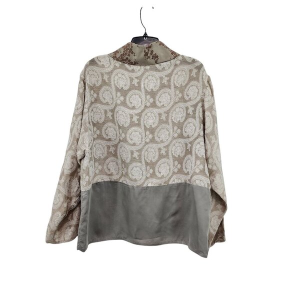 Jackie Loves John women's Linen Blend Embroidered  Button Front Jacket - M - Picture 4 of 9